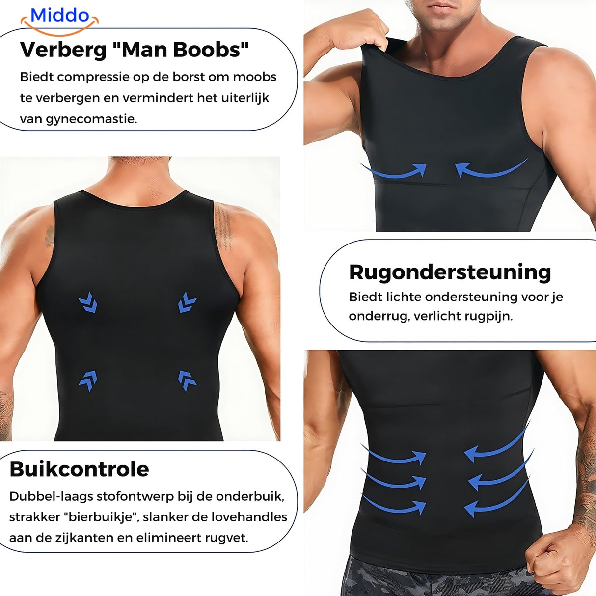 ShapeBoost PowerVest 2.0 men's chest compression and body contouring results.