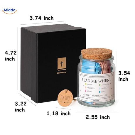 Prayer jar dimensions and size measurement guide.
