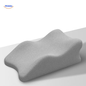 Grey leg elevation pillow designed for comfort and effective support positioning.