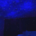 Astronaut galaxy projector creating starfield ceiling projection with constellation patterns.
