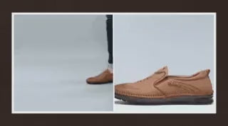 Light brown comfortable Solura loafers casual slip-on shoes for men.