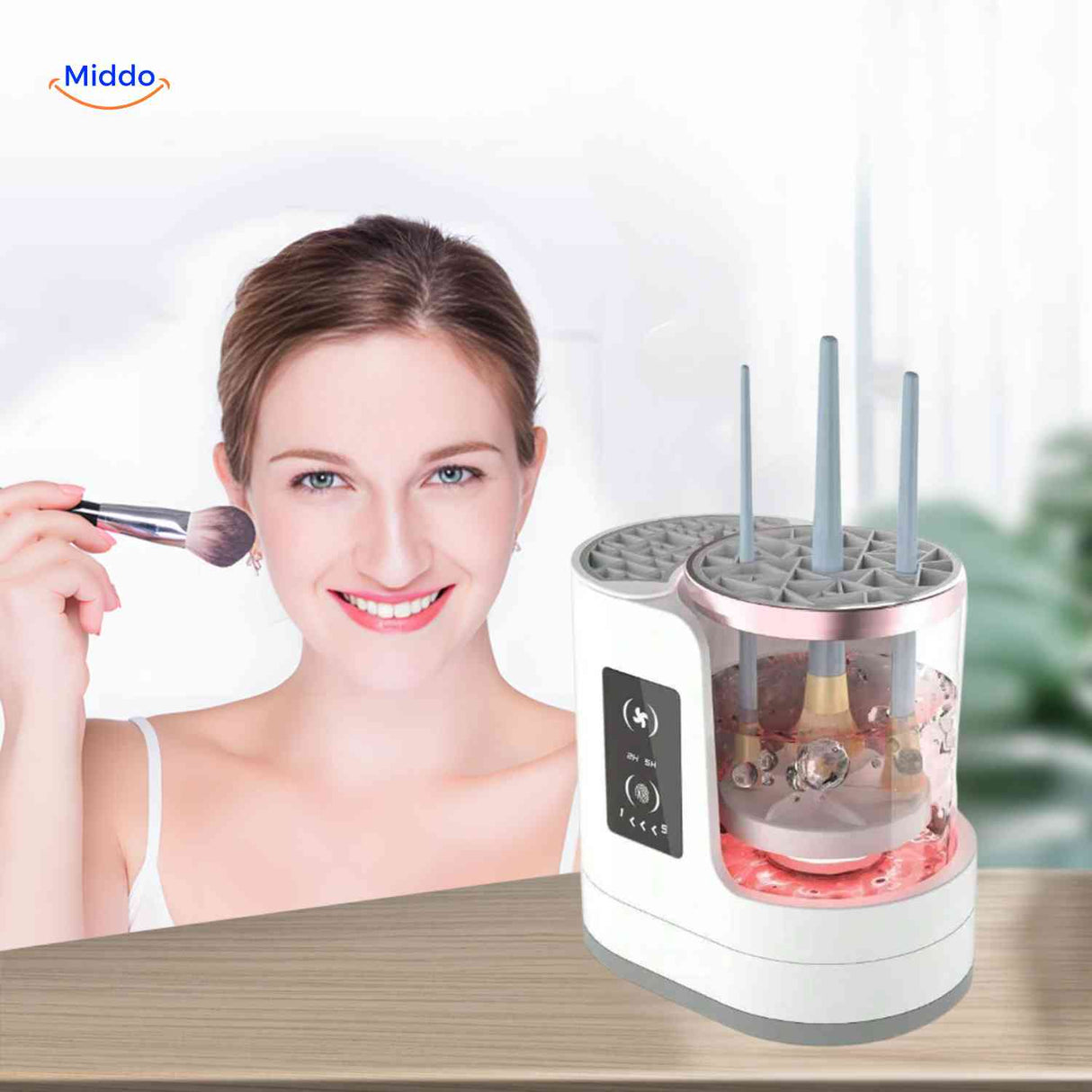 Versatile brush cleaner suitable for professional makeup artists and everyday home use.