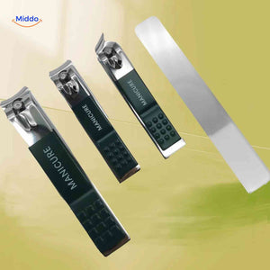 Professional Clipora manicure set including nail file and all accessories.