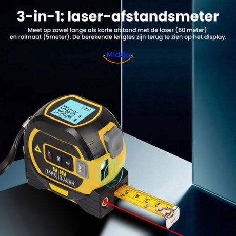 ProMeasure 3-in-1 digital laser tape measure front product view