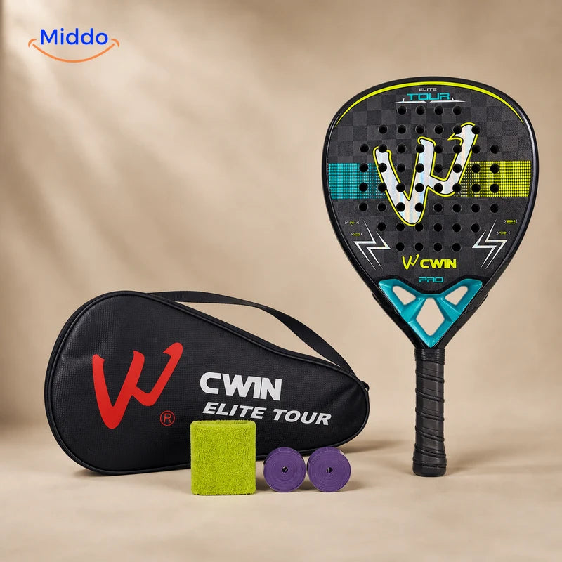 ProStrike 18K carbon padel racket complete set with bag and grip accessories