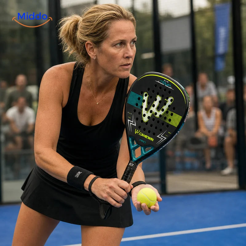 ProStrike™ 18K Carbon Padel Racket in competitive match