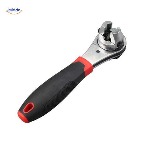 ProTool ratchet wrench with red and black handle designed for heavy-duty work.
