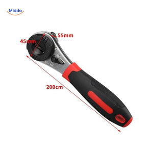 ProTool ratchet wrench with detailed dimensions for precision mechanical work.