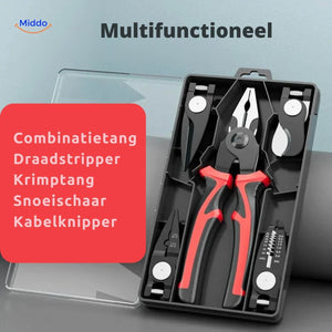 ProTool tool set including wire stripper and crimp plier for electrical work.