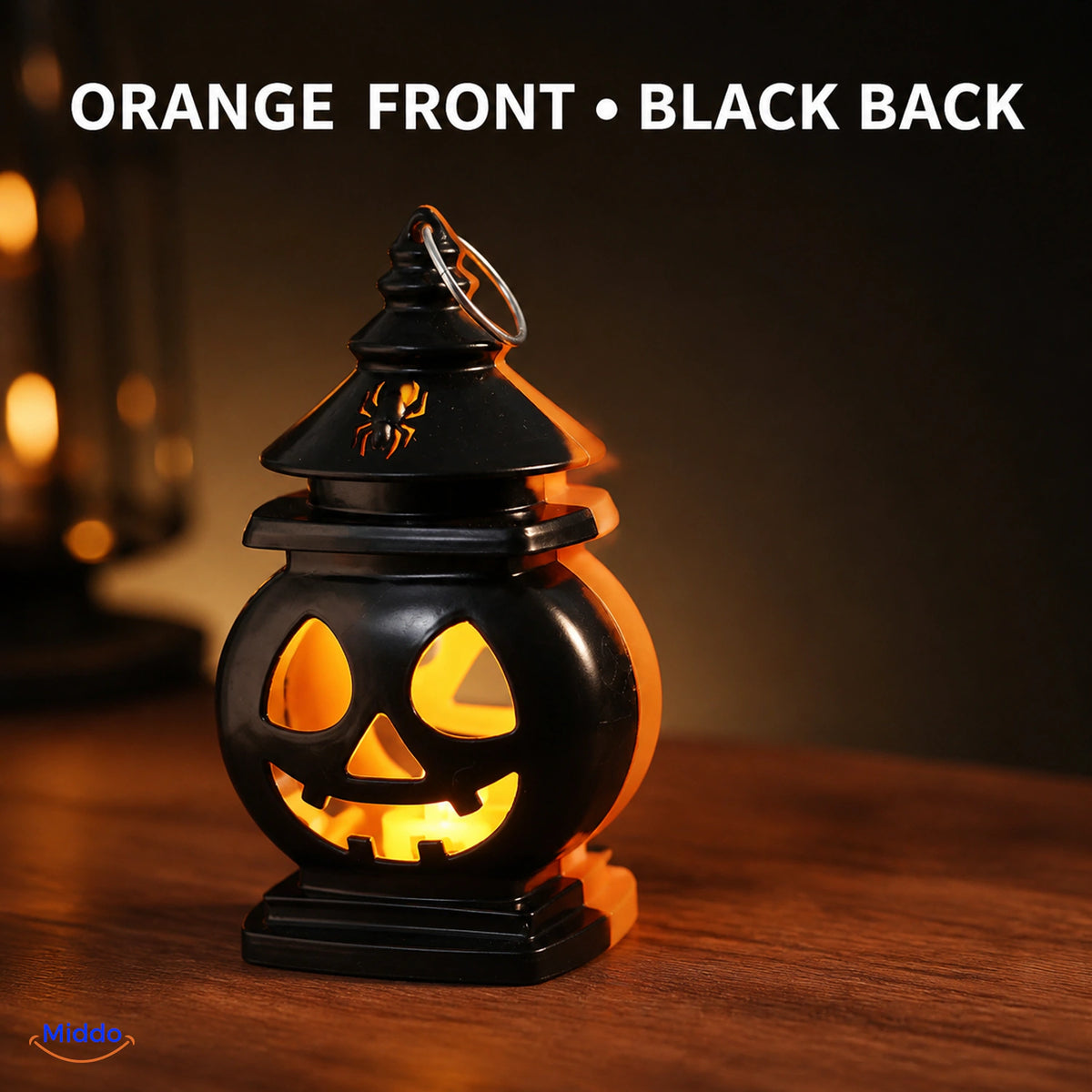 PumpkinGlow™ black reverse side with orange front edge visible