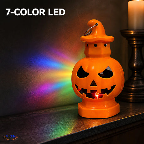 PumpkinGlow™ Witch Hat 7-Color LED Halloween pumpkin lantern