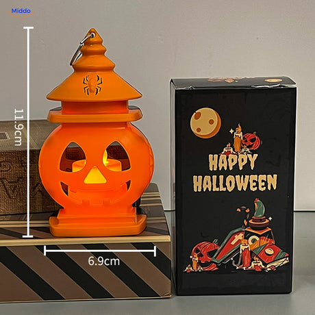 PumpkinGlow™ Castle — Warm Glow handheld Halloween lantern