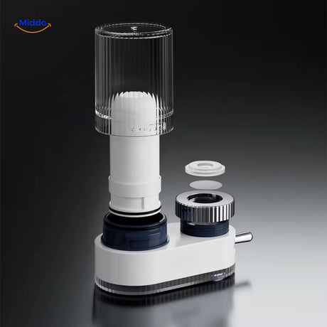 PureFlow faucet with visible filters and adjustable water settings.