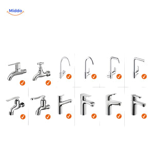 PureFlow faucet shown in use across different kitchen environments.