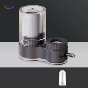 PureFlow faucet with transparent casing and gray-chrome metal parts.