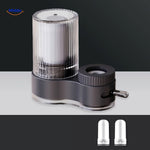 PureFlow faucet in white and blue color combination design.