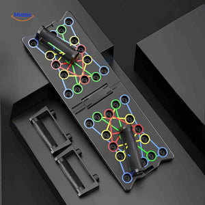 Black push-up board showing the complete multifunctional training design.