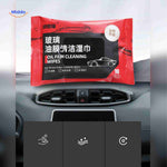 ClearView wipes packet with quick clean car window demonstration.