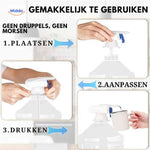 Water pump enables quick pouring without spilling or mess.