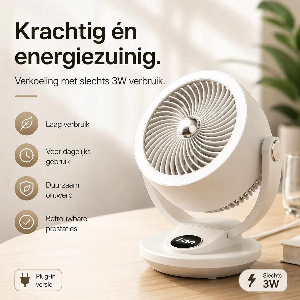 Quiet cooling fan with powerful airflow delivery system.