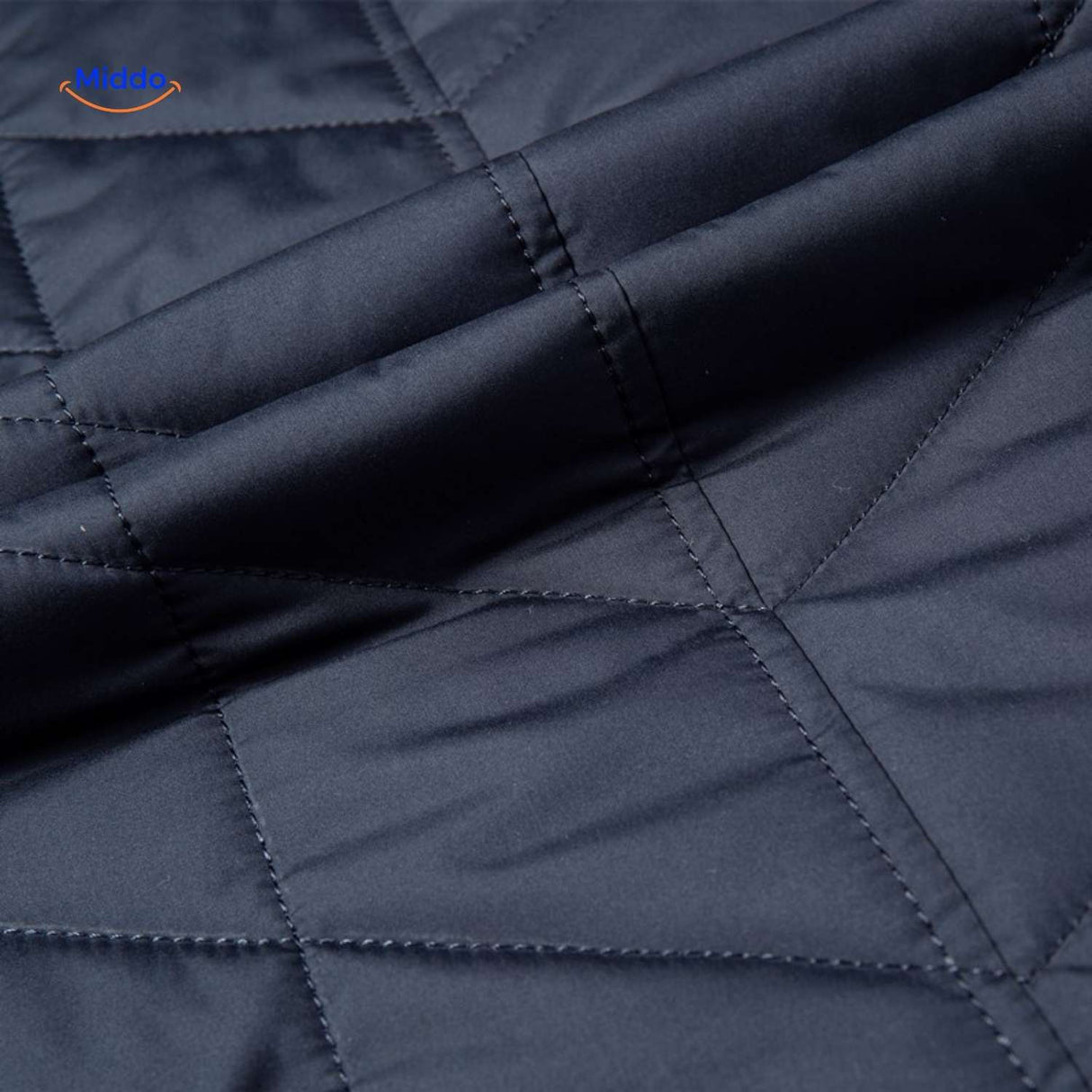 Quilted jacket showing quilted stitch pattern and texture detail.