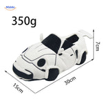 RaceGlide slippers detailed product view highlighting plush comfort design.