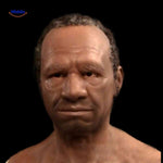 Realistic latex old man mask with natural aging and facial texture.