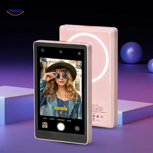 MagnoScreen rear display with selfie camera and LED light feature.
