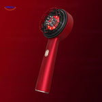 RevitaGlow red light massage comb in elegant red design variant.