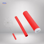 Red silicone handle protector delivers heat-resistant burn protection.
