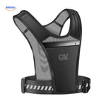 Reflective running vest featuring brand logo and reflective back panel for maximum visibility.