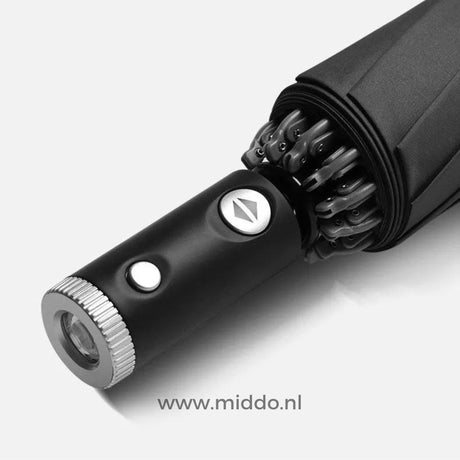 Close-up of OnePlu reflective umbrella edge and lighting details.