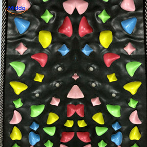 Feet positioned on ReflexoStep acupressure mat showing active therapy zones.
