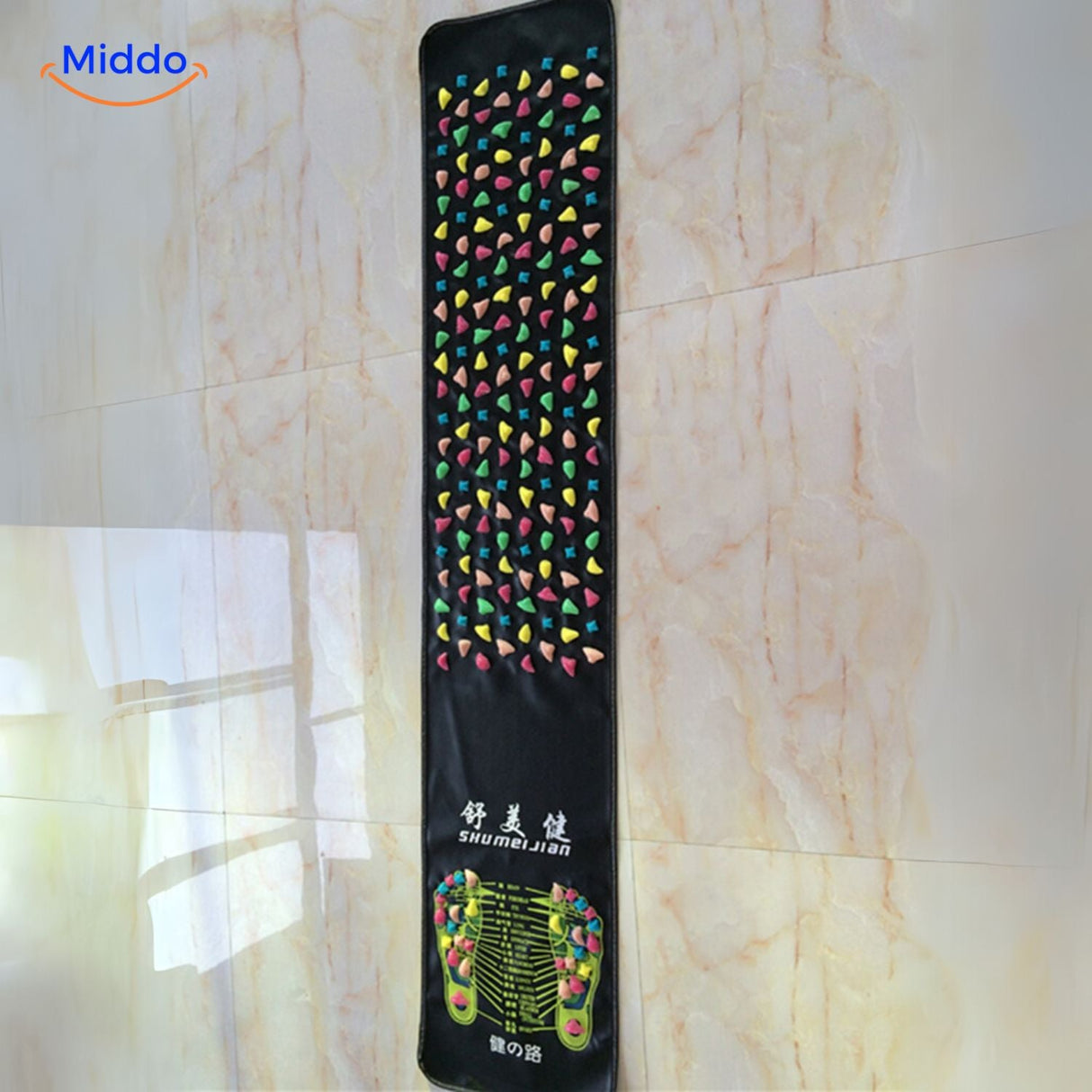 Reflexology foot health map guide on the ReflexoStep acupressure mat.