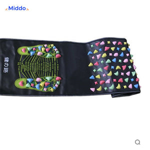 Folded ReflexoStep mat displaying acupressure stimulation points in compact form.