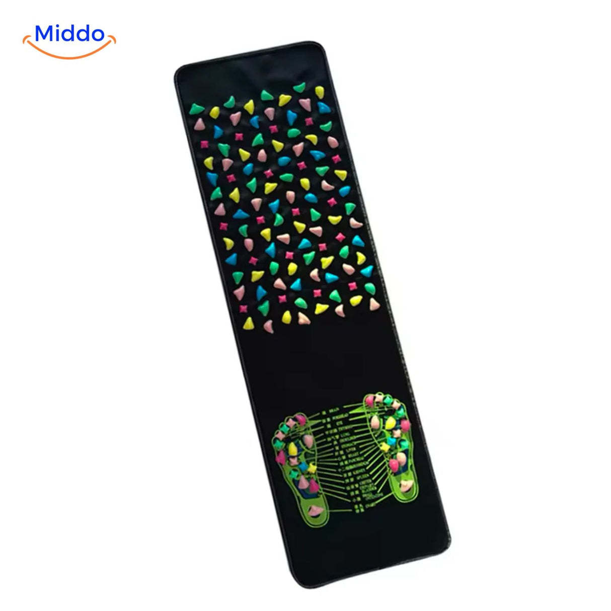 ReflexoStep mat with feet showing health point activation during therapy.