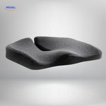 Memory foam cushion promoting relaxed sitting posture and pressure relief throughout the day.