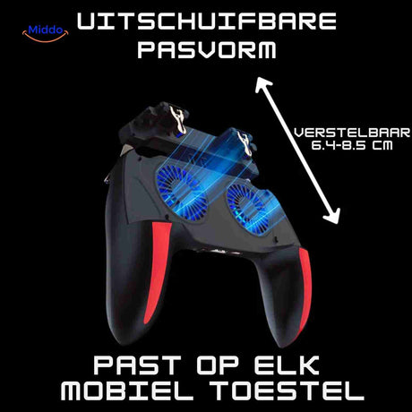 GameFlex H10 gaming controller with retractable phone holder fitting all mobile sizes.