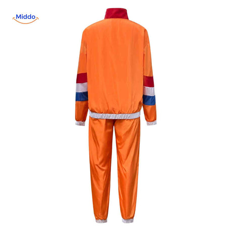 Two-piece retro tracksuit casual style combination.