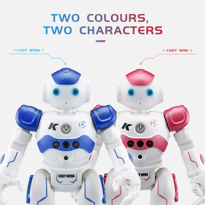 Dual-color blue and pink smart robot for ages eight and up.