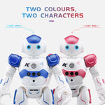 Dual-color blue and pink smart robot for ages eight and up.
