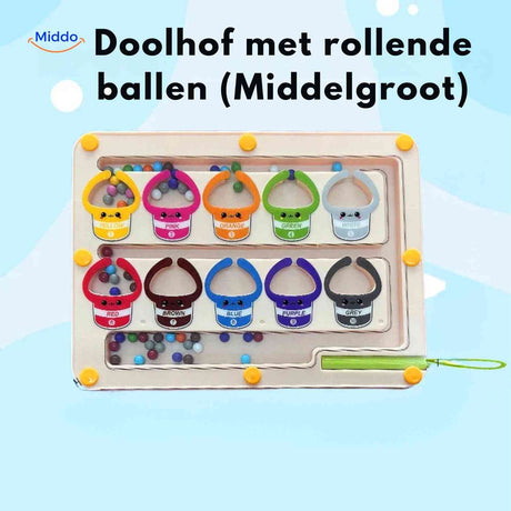 Medium-sized magnetic maze with rolling colorful beads.