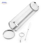 RollingGrill grill basket with 2-liter capacity for large batch grilling.