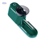 RollMaster electric cigarette roller from corner angle on white background.