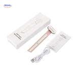 Rose gold LED red light therapy pen for at-home facial beauty and skin rejuvenation.