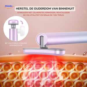 Red light therapy pen with 90-degree rotation for flexible EMS facial treatment.