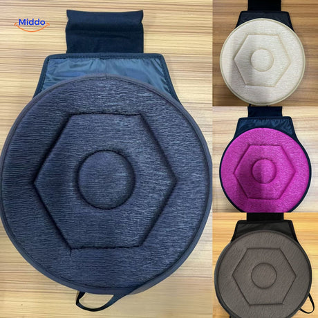 Beige hexagon-design rotating seat cushion for style.