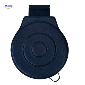 Black rotating seat cushion for wellness and daily comfort.
