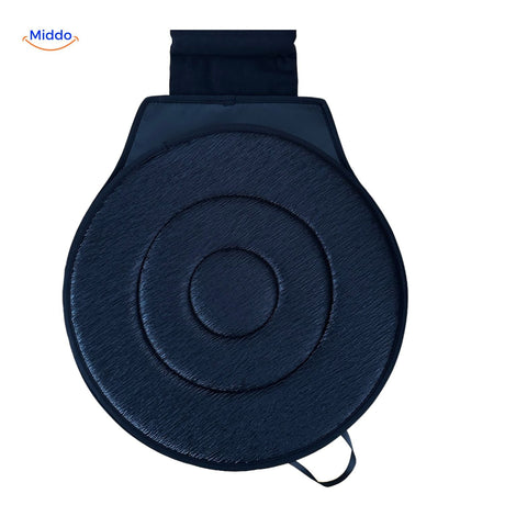 Black rotating seat cushion for wellness and daily comfort.