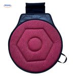 Gray hexagon-patterned rotating seat cushion for comfort.